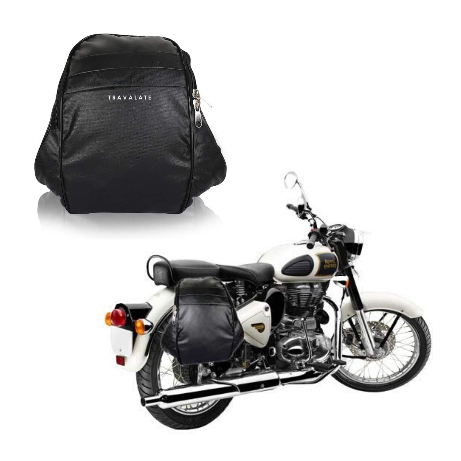 Polyester Water-Resistant Motorcycle Saddle Bag, Universal Side Bag/Saddle/Travel Bag/Carrier for All Bike