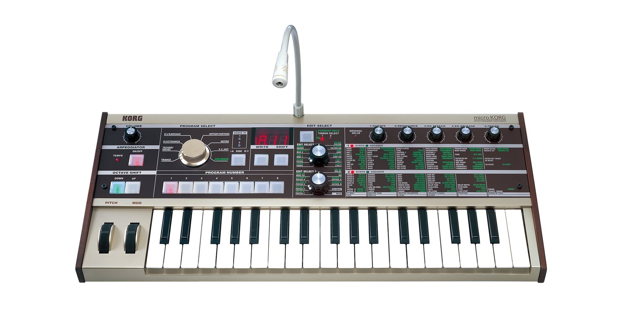 MICROKORG 37 Key Analogue Modelling Synthesizer with Vocoder, Grey