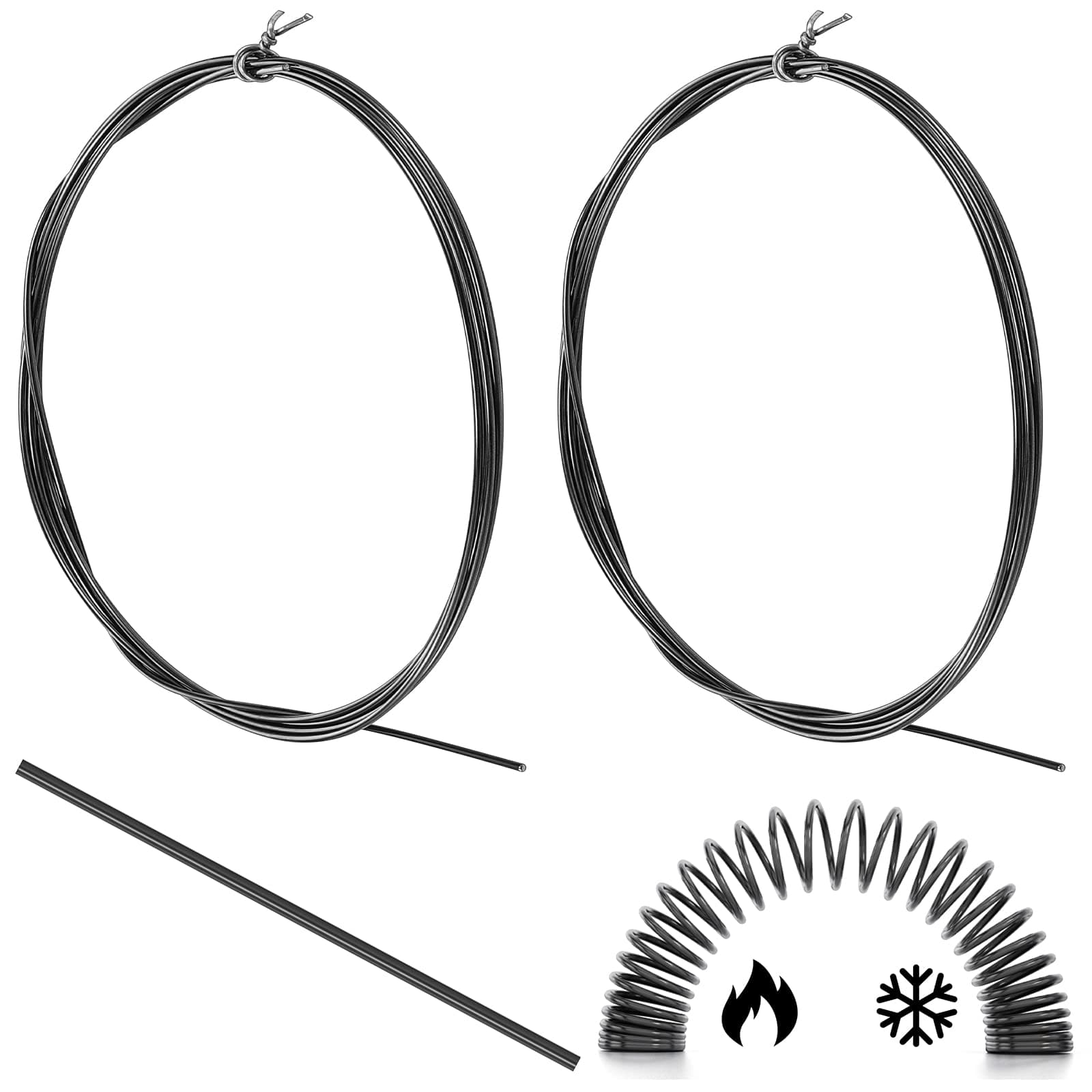 Shimeyao 2 Pcs 5 Feet Nitinol Shape Memory Pre Trained Wire Black Shape Memory Nitinol Wire 1.0 mm 40° C (18ga 104 °F) Nitinol Shape Memory Alloy for Research Labs Classroom Display