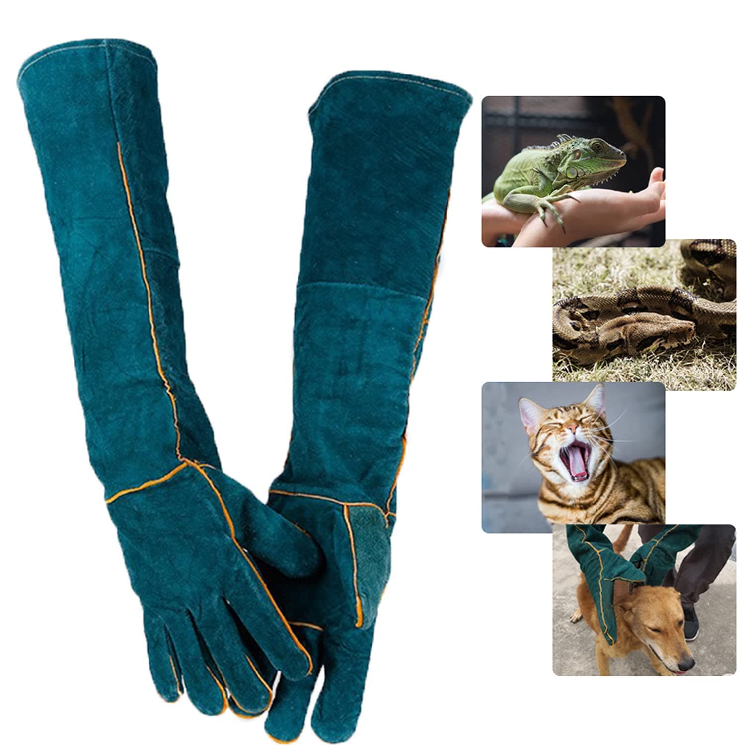 Animal Handling Gloves Bite Proof, 60CM Durable Bite Resistant Gloves for Bathing,Grooming,Welding, Handling Dog/Cat/Bird/Snake/Parrot/Lizard/Reptile- Scratch/Bite Resistant Protection Gloves