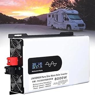 5000W 6000W 8000W 10000W 12000W Pure Sine Wave Inverter Power Inverter DC 12V 24V 48V 60V 72V to 110V 220V AC Converters Voltage Transformer Solar Inverter for RV/Outdoor/Camping(8000W,72Vto220V)