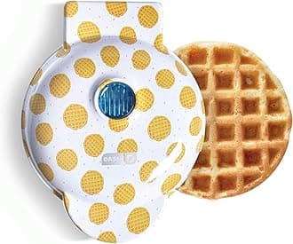 Dash Mini Waffle Maker- For Fun Breakfasts - Dual Nonstick Cooking Surface - Enjoy Fun, Family-Friendly Treats - White Waffle