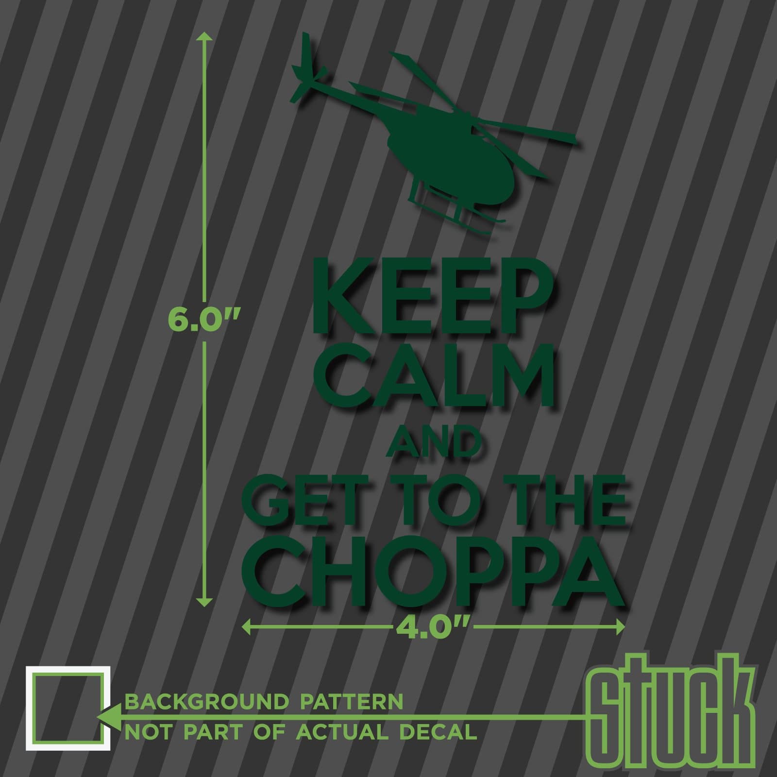 Keep Calm and Get to The Choppa - 4" x 6" - Vinyl Decal Sticker Movie Quote