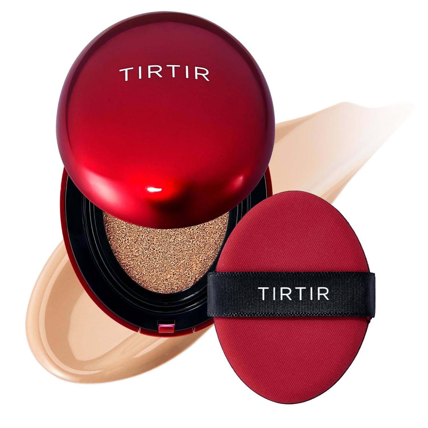 [*Mini Size*] TIRTIR Mask Fit Red Cushion Foundation | Full coverage, Weightless, Skin fit, Satin Glow Finish, Korean Makeup, beauty, Tattoo cover up, Buildable (#25N Mocha, 0.15 Fl Oz)