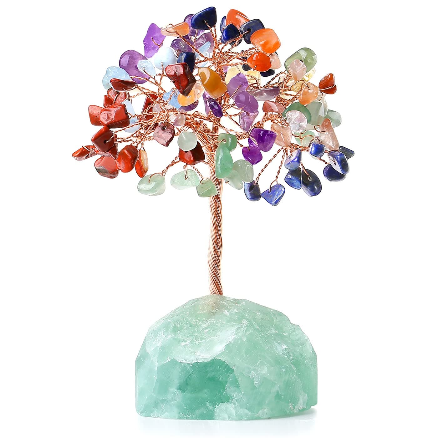 7 Chakra Healing Crystal Tree Natural Gemstone Crystals Stone Base Copper Wire Tree Life Money Trees for Home Office Desk Room Bookshelf Decor Reiki Spiritual Energy for Womem Men