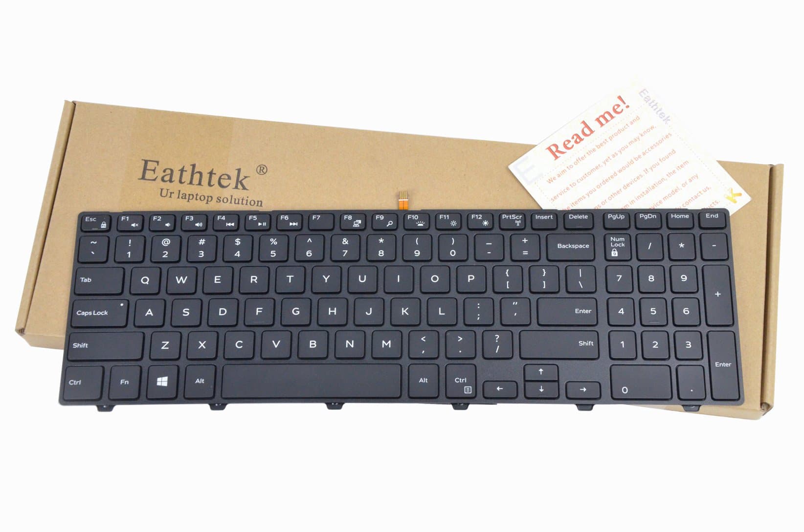 Eathtek Replacement Backlit Keyboard with Frame for Dell Inspiron 15 3000 3541 3542 3552 5000 5542 5545 5547 5548 5551 Series Black US Layout