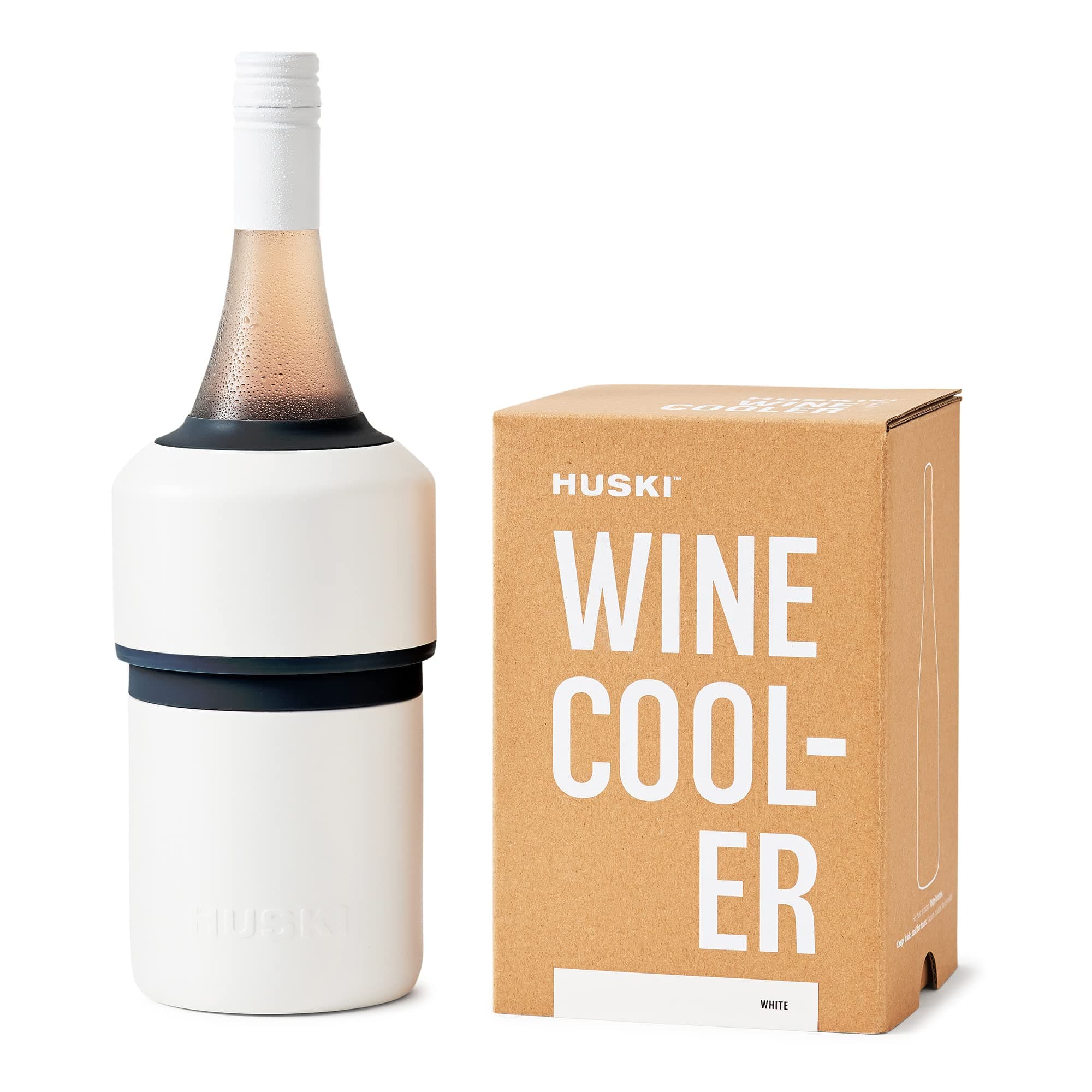 Wine Cooler | Premium Iceless Wine Chiller | Keeps Wine Cold up to 6 Hours | Award Winning Design | New Wine Accessory | Fits Some Champagne Bottles | Perfect Gift for Wine Lovers (White)