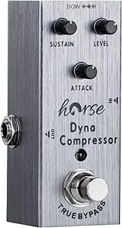 Compressor Pedal, Horse Electric Guitar Effects Pedals Mini Single Type DC 9V True Bypass (Dark Grey)