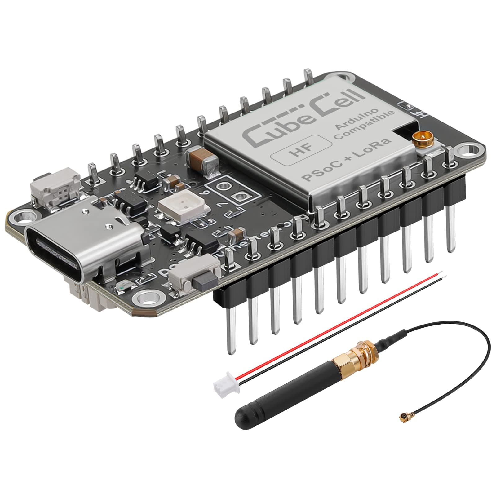 MakerFocus CubeCell Dev-Board Supports Solar Energy Powered, ASR6502 MCU SX1262 LoRa Ultra Low Power Consumption Development Board with 915MHz Antenna Compatible with Arduino