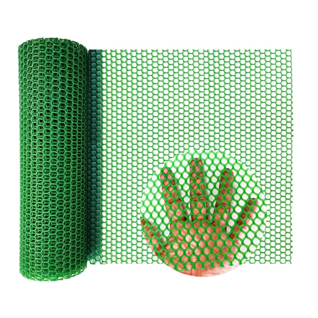 Wire Fence Mesh Plastic Mesh Roll Chicken Wire 11.8IN X 10FT Poultry Fencing Hexagonal Fencing With 25pcs Zip Ties Garden Netting for Poultry Dogs Rabbit Snake Barrier Gardening Green