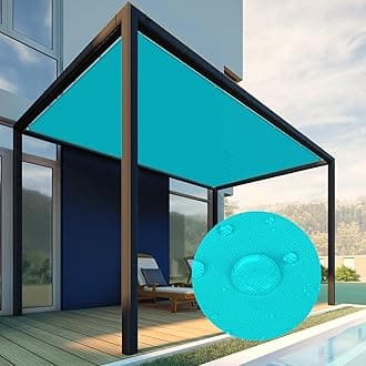 Patio Paradise 19' x 40' Waterproof Sun Shade Sail Rectangle Shade Cloth with Grommets, 260 GSM Patio Canopy Awning 95% UV Block for Backyard Deck Pergola Replacement Cover, Turquoise, Customized