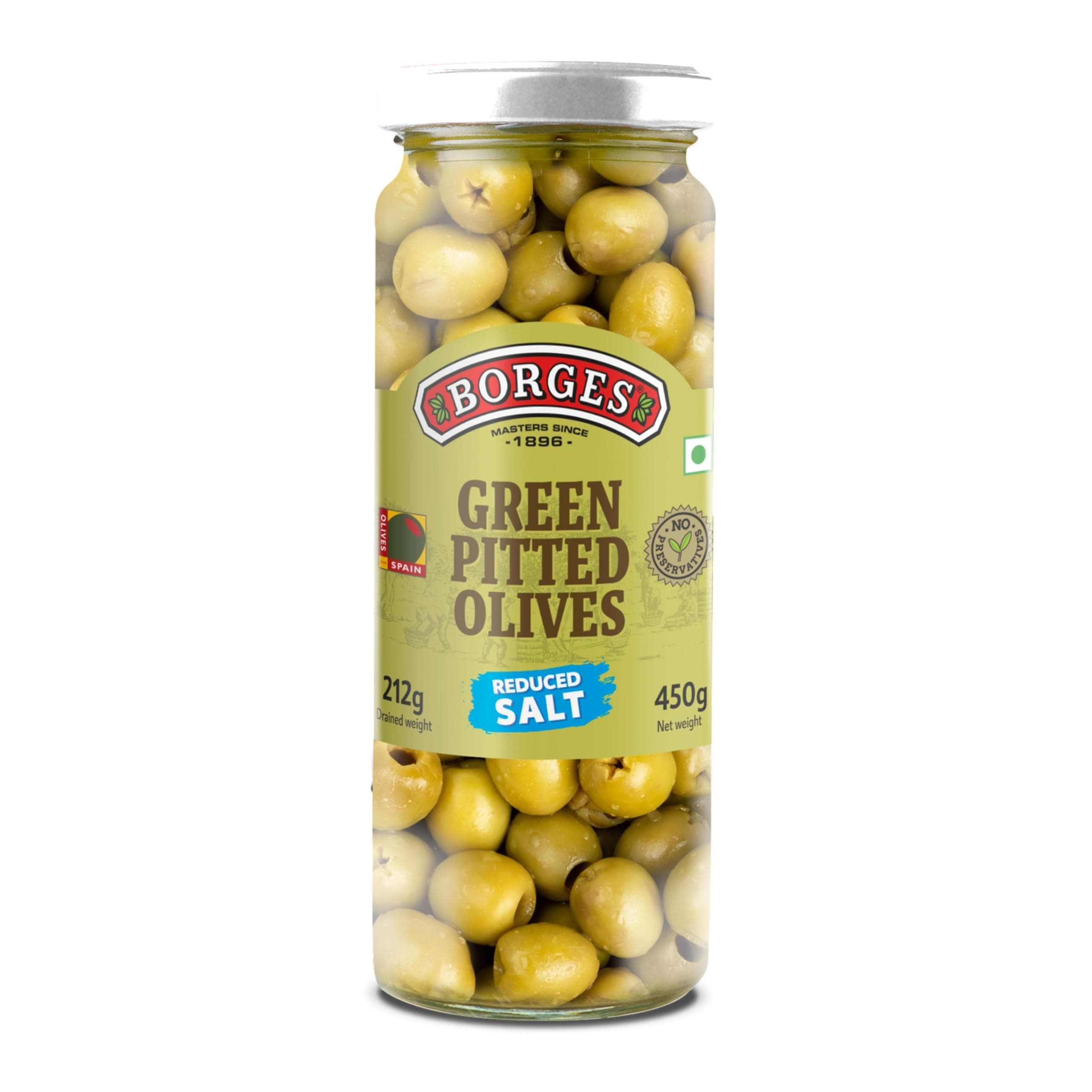 Green Pitted Olives, 450g