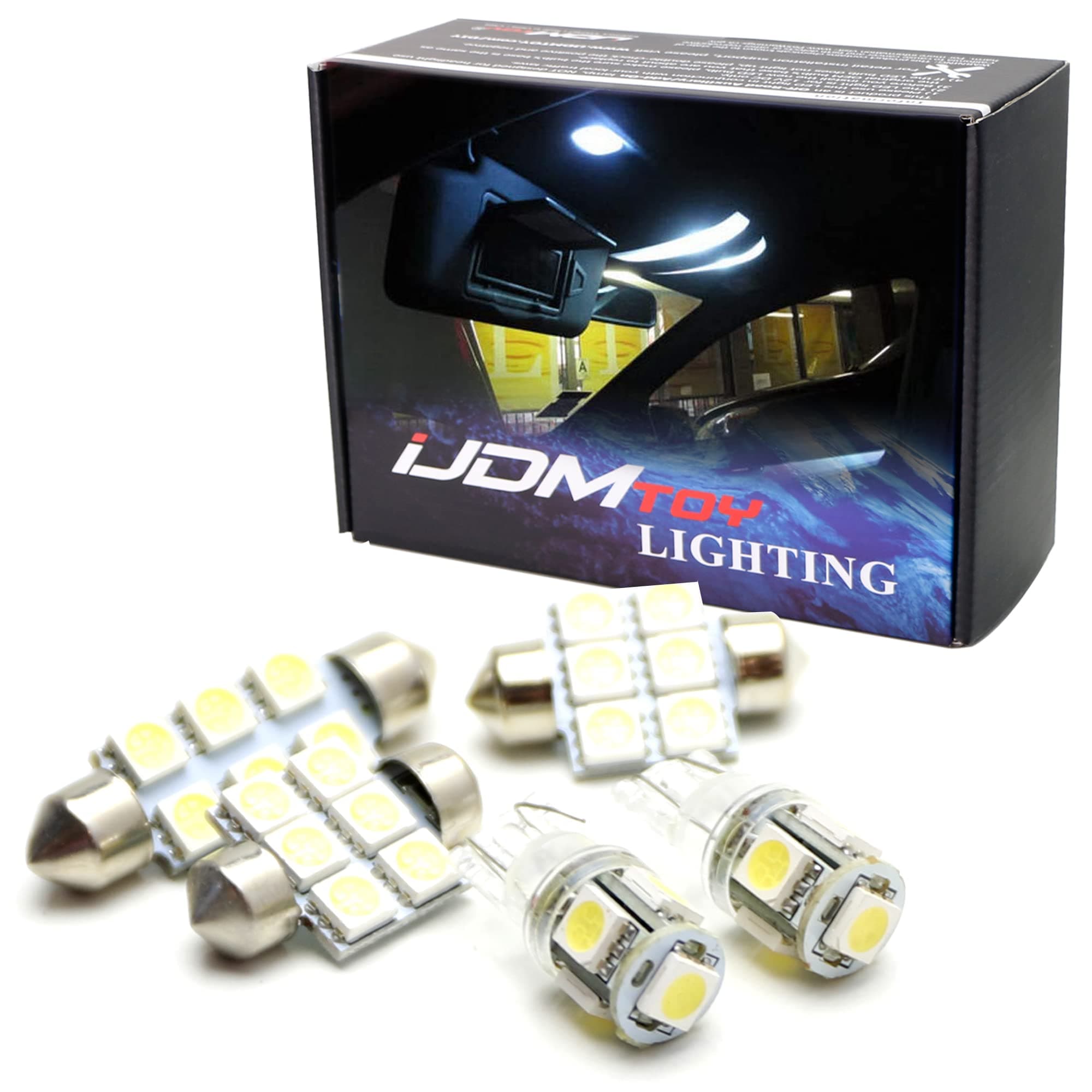 iJDMTOY Premium SMD LED Lights Interior Package Combo Compatible with 2008-2017 Mitsubishi Lancer or Evolution X, Xenon White