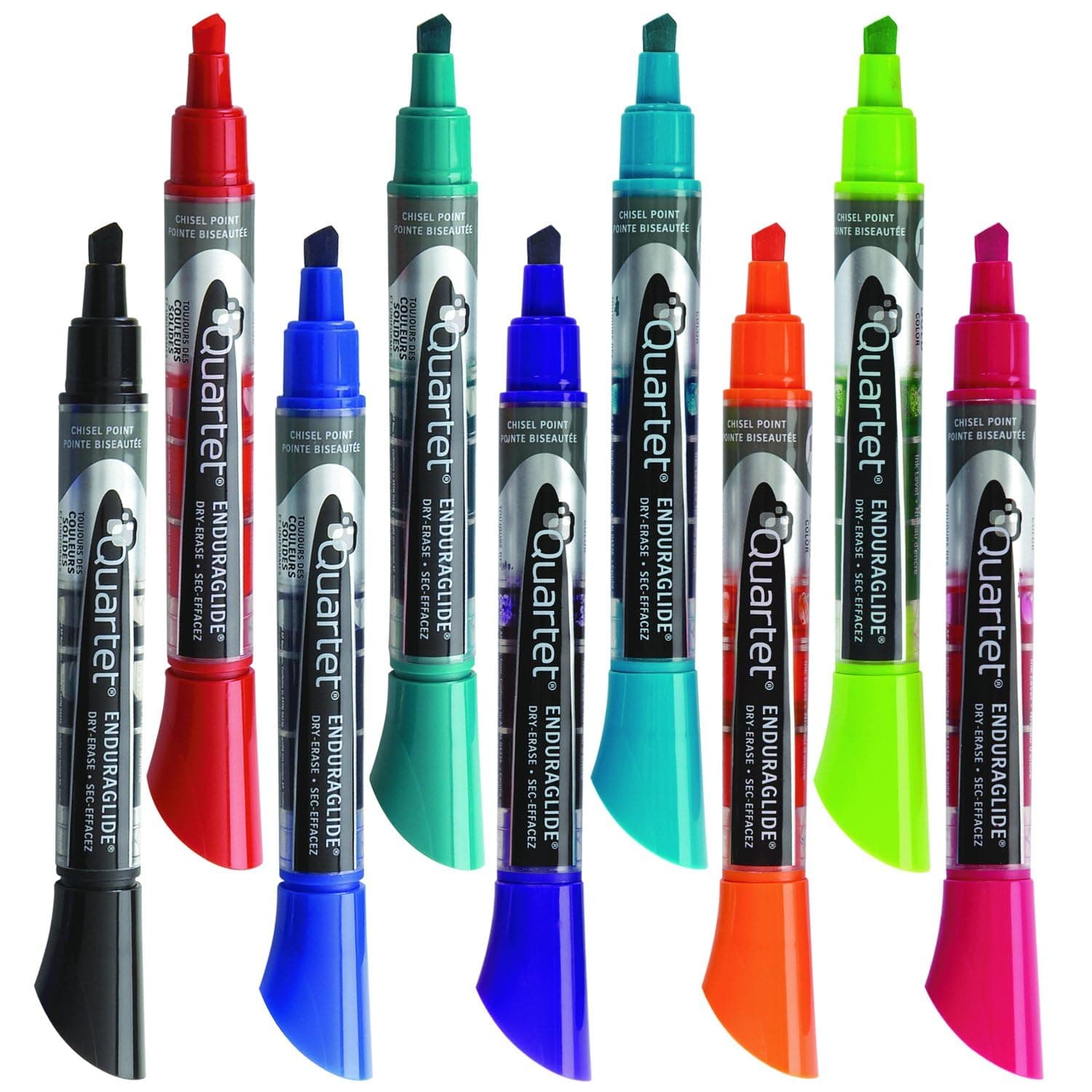 Quartet Dry Erase Markers, Whiteboard Markers, Chisel Tip, EnduraGlide, BOLD COLOR, Assorted Colors, 12 Pack (5001-20MA)
