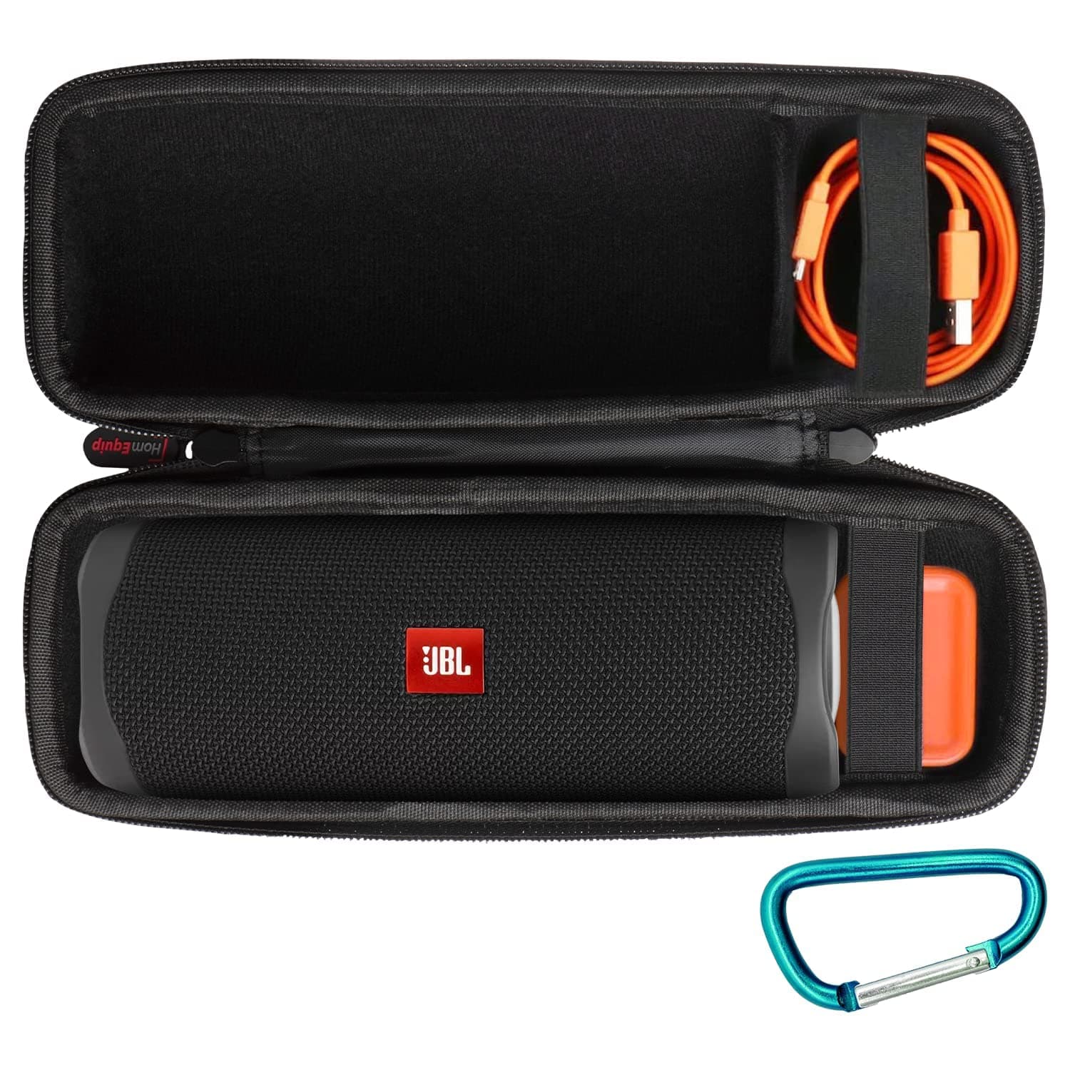 HOMEQUIP Hard Shell Case for JBL Flip 5, 6, 4 Wireless Portable Speaker - Waterproof, Outdoor Activities, Travel - Black, Unisex - Speaker Case