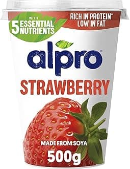 Alpro Strawberry, Plant-Based & Soya Yoghurt Alternative, Vegan & Dairy Free, Big Pot, 500g