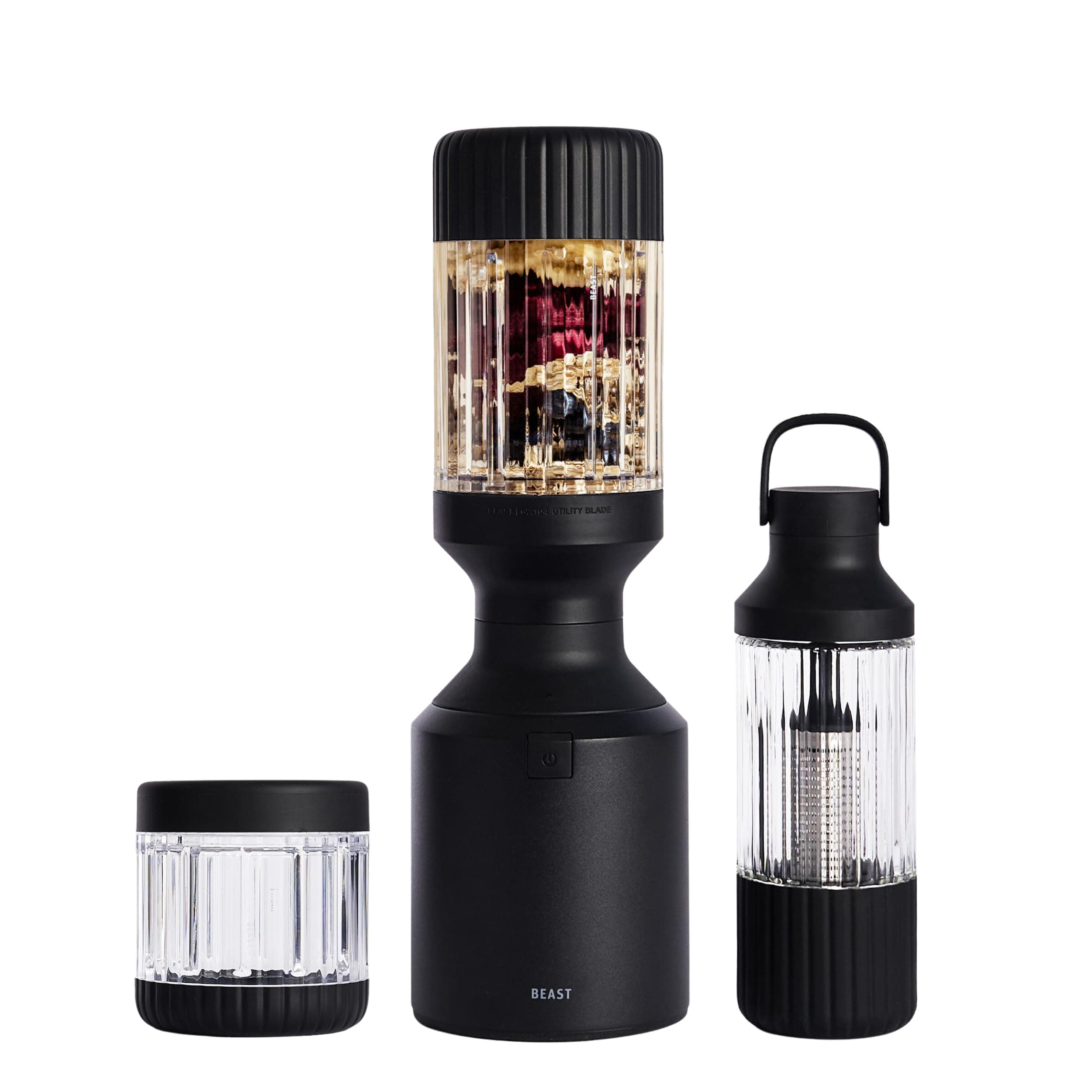 Beast Blender + Hydration System | Blend Smoothies and Shakes, Infuse Water, Premium Kitchen Countertop Design, 1000W (Carbon Black)