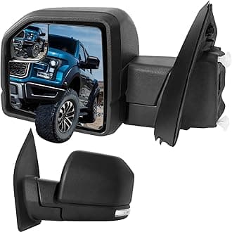 Left Driver Side Mirror Fits Ford F150 Side Mirror 2015 2016 2017 2018 2019 2020 Side View Mirror, w/Heated, Turn Signal Light, 6 pins #FO1320556