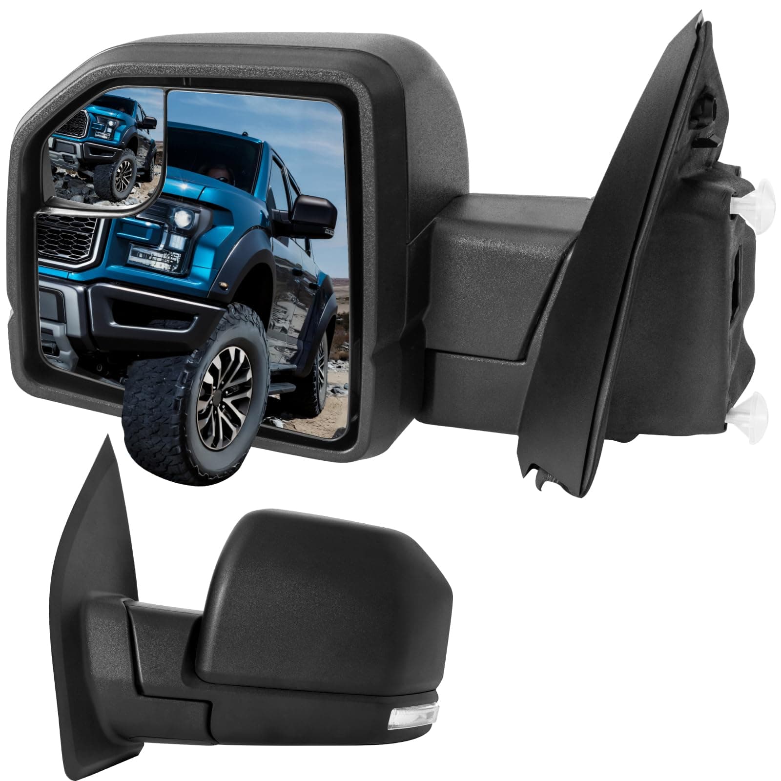 For Ford F150 Side Mirror Replacement Fits F150 Left Driver Side Mirror | Fits Ford F150 2015 2016 2017 2018 2019 2020 Side View Mirror | 6 PINS | FO1320556 | w/Heated Turn Signal Light