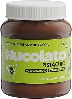 Nucolato Pistachio Chocolate Spread | Healthy Snacks,Gluten Free, Low Carb, No Sugar Added - Protein Snacks & Pistachio Cream for Dubai Chocolate, Perfect Dessert & Breakfast Topping Sugar free
