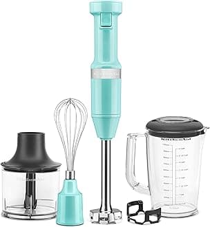 Variable Speed Corded Hand Blender with Accessories, Aqua Sky, KHBV83AQ