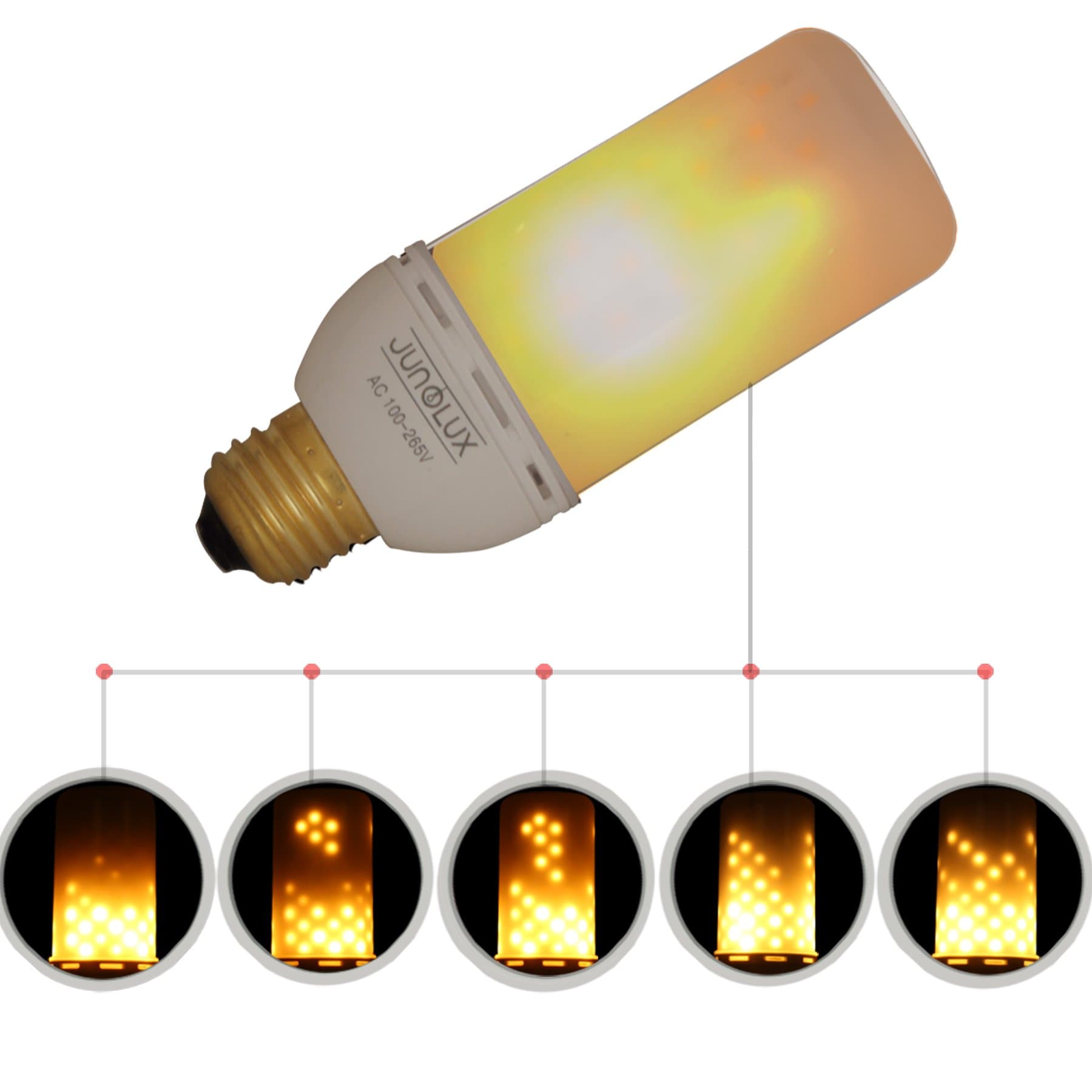 LED Creative Lighting Bulbs Super Warm White Flame Light Burning Effect Decorative Fire Flickering Simulation,Christmas Decorations,Pack of 1