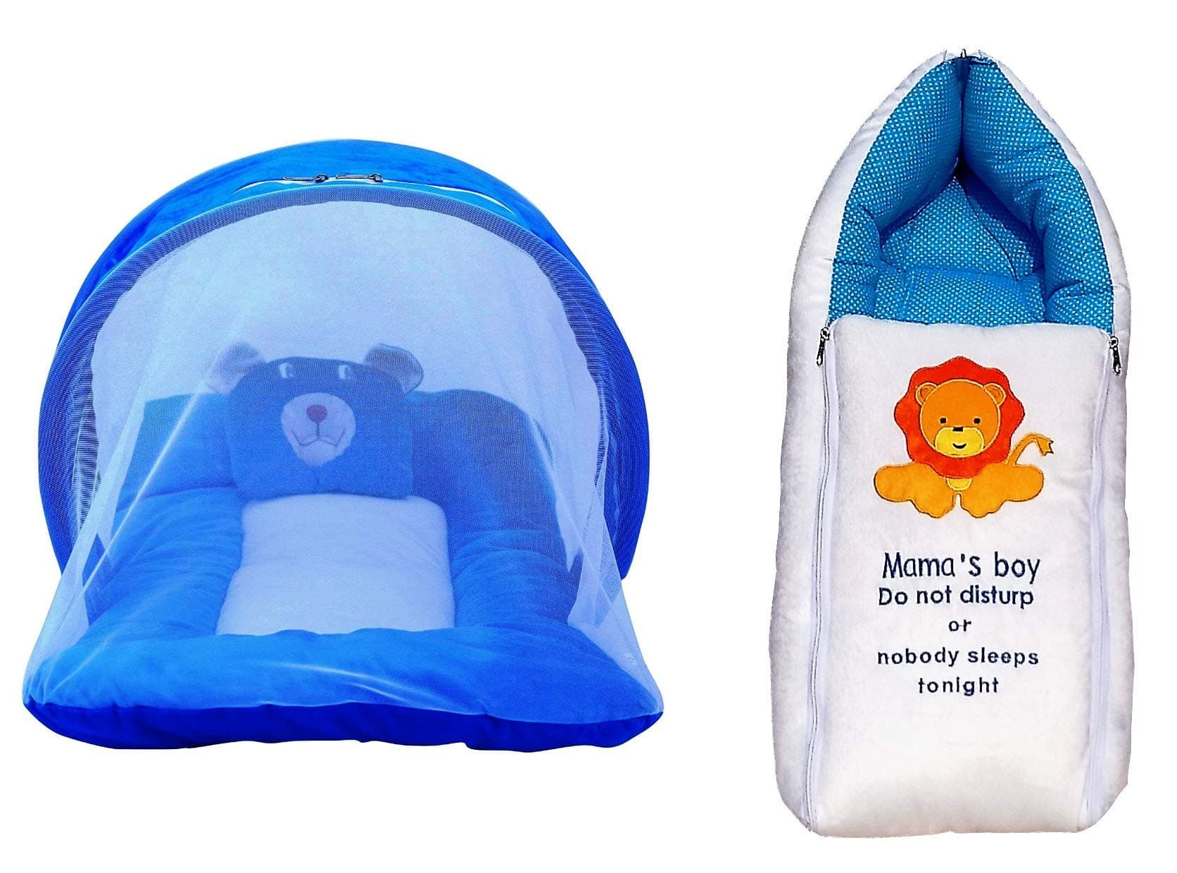 Nagar International Baby's Polyester Sleeping Quilt and Blankets for New Born Baby (Blue Quilt Combo)