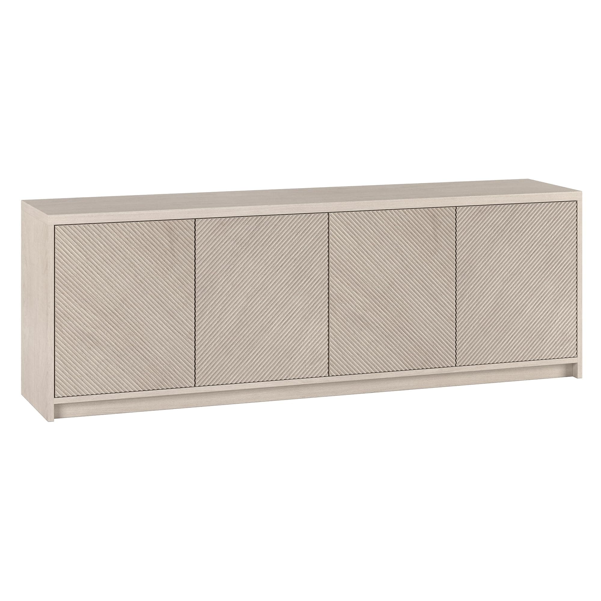 Henn&HartRectangular TV Stand for TV's up to 78" in Beech White, for Home, Living Room, Bedroom, Entertainment Room, Office