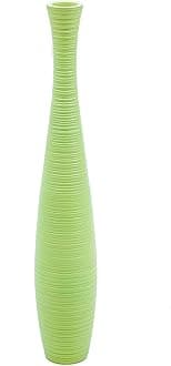 Leewadee Large Green Home Decor Floor Vase - Wooden 26 inch Tall Farmhouse Decor Flower Holder for Fake Plant and Pampas Grass