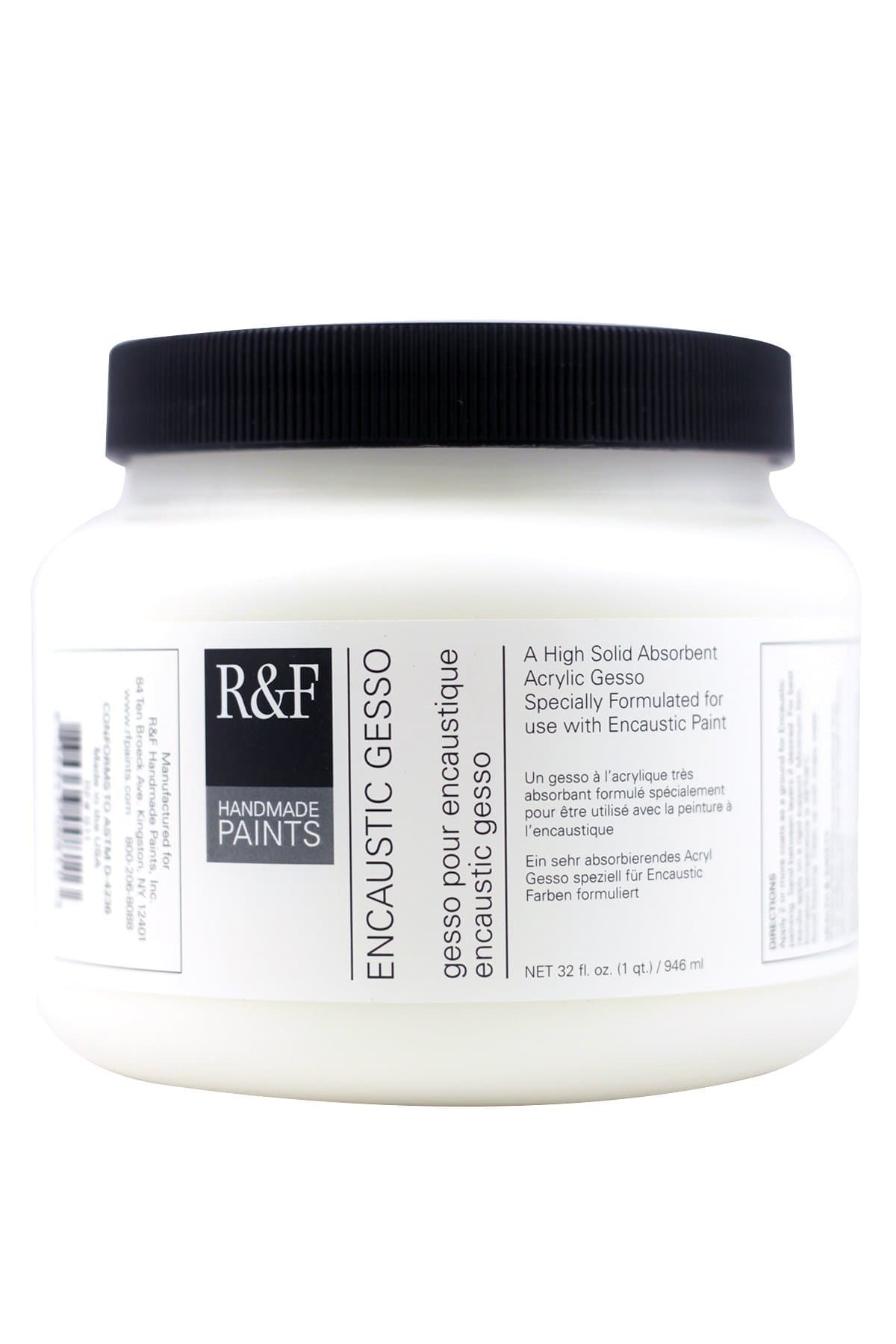 R&F Handmade Paints Encaustic Gesso, Quart