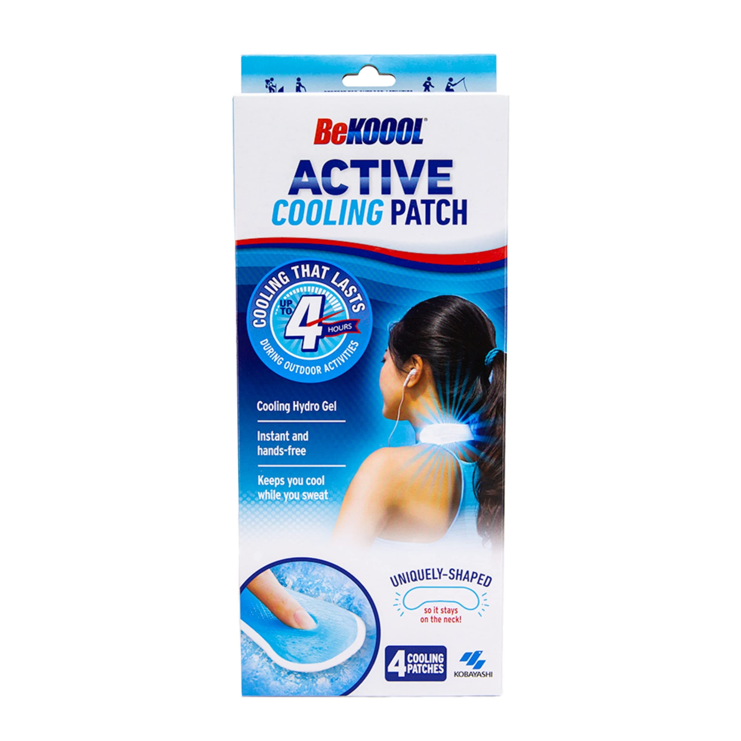 BeKOOOL Active Cooling Patch 4 Count for Cooling Relief During mild to moderately strenuous Activities