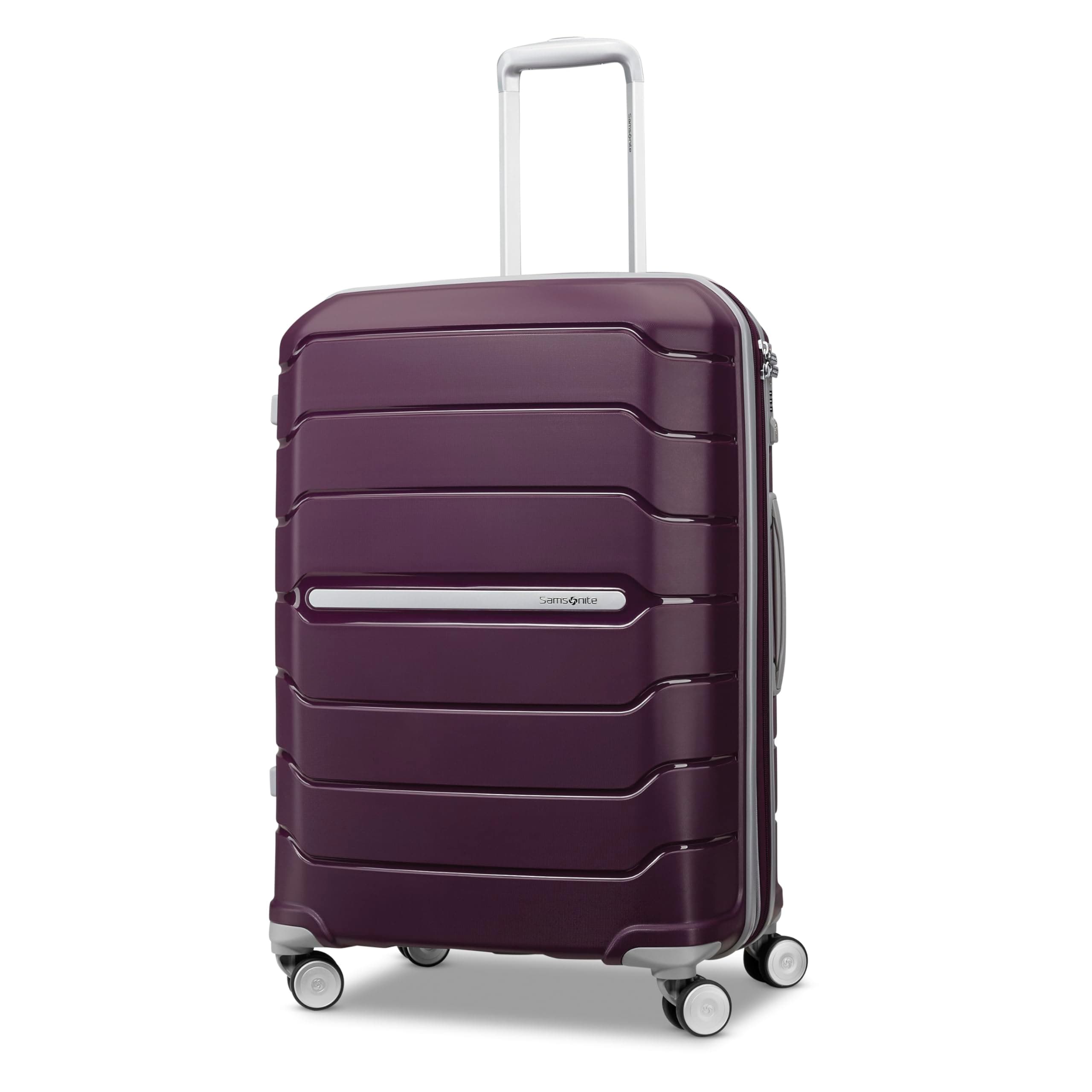 Freeform Medium Luggage with Dual 360° Spinner Wheels - Checked Suitcase - TSA Lock, Airline-Approved - Lightweight Durable Polypropylene Expandable Hardshell - Amethyst Purple