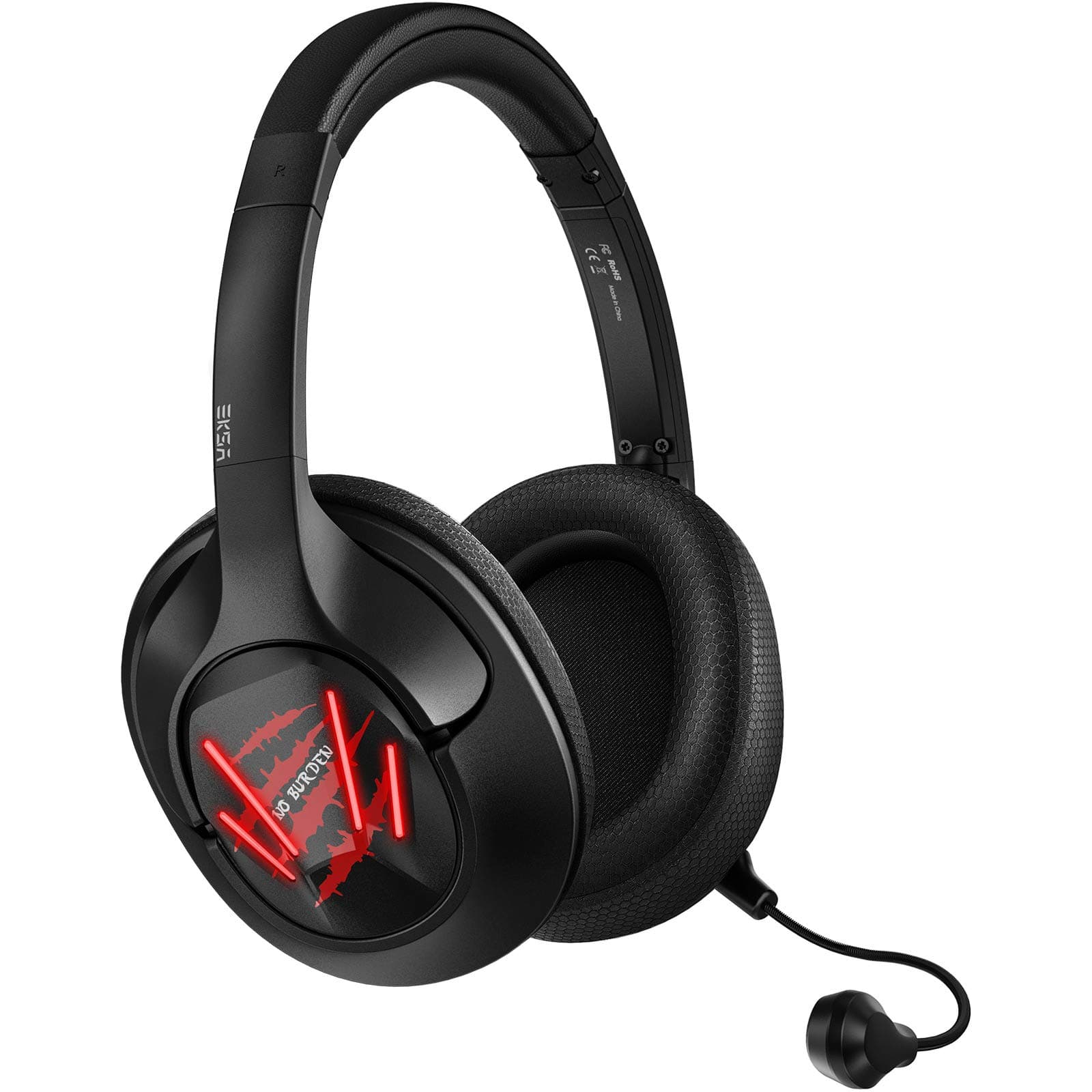 EKSA E3 Air Joy Pro USB Gaming Headphones With 7.1 Surround Sound LED Light 2 in 1 Stereo Gaming headset With Detachable Mic for Xbox/PS4/PC/Phones