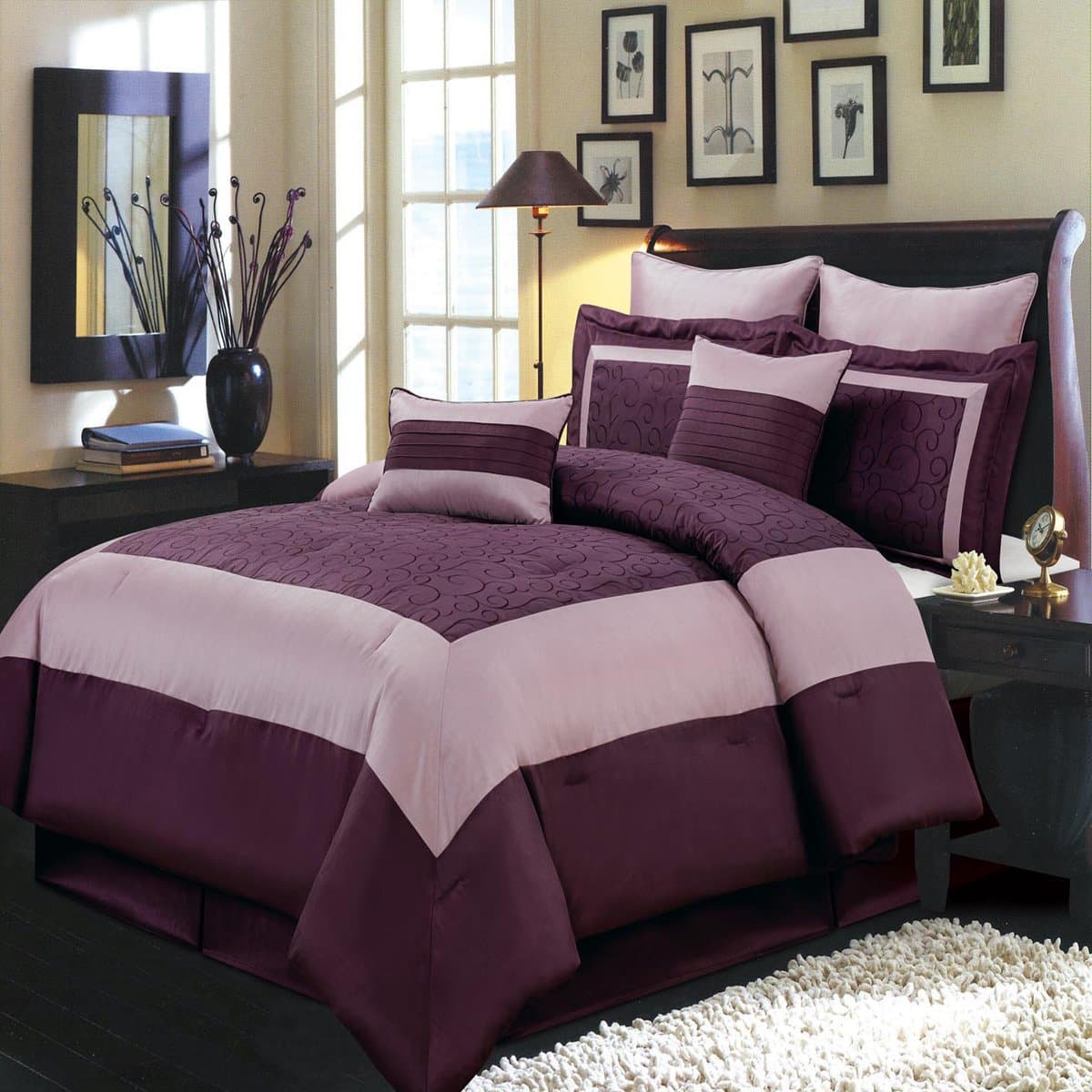 Hudson Sage King Size Luxury 12 Piece Comforter Set Includes Sheets, Comforter, Bed Skirt, Pillow Shams, Decorative Pillows
