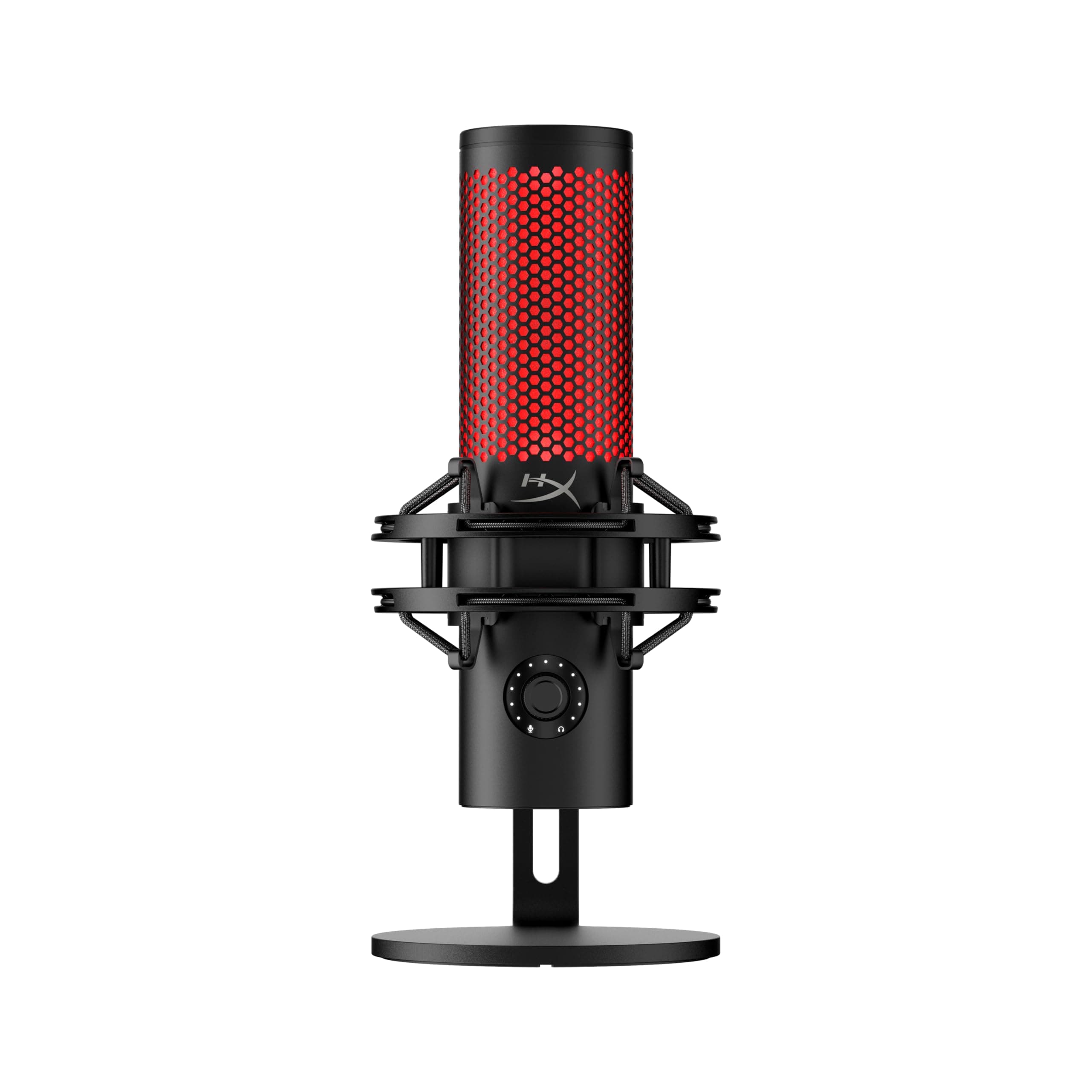 HyperX QuadCast 2 – USB Microphone for Gaming, Streaming and Podcasting, with On-Board Controls, LED Lighting, Removable Shock Mount, PC, Mac, PS5, PS4, USB-C - Black