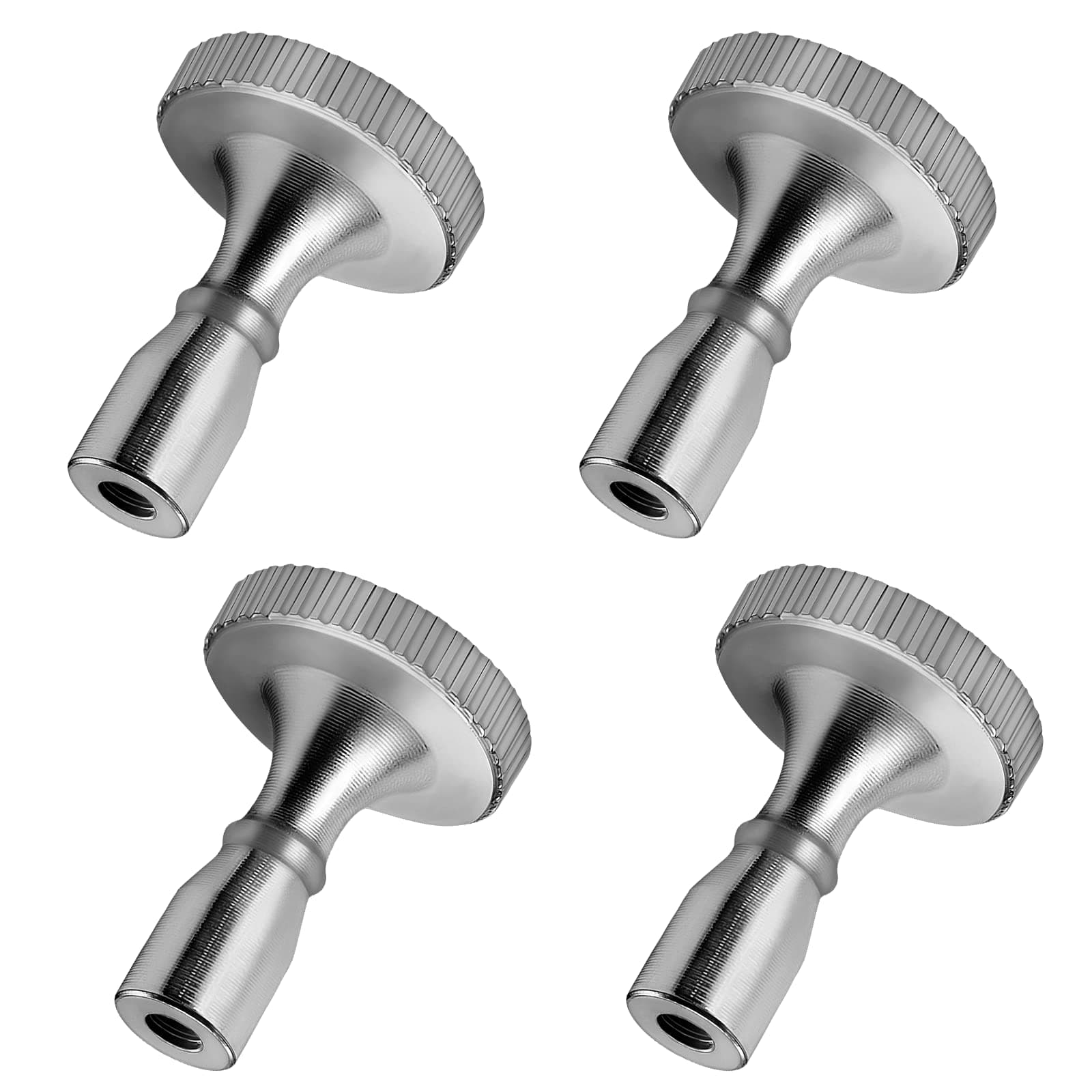 DiCUNO Chrome Metal Lamp Switch Knobs, Toggle, Push Button, Manual, Silver, 4 Pack