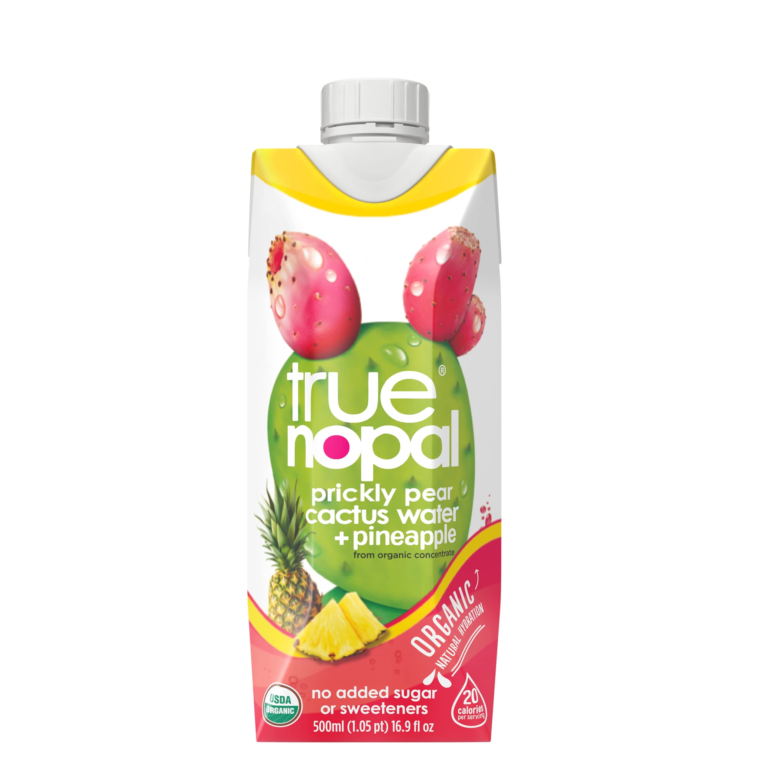 True NopalOrganic Cactus Water Prickly Pear Plus Pineapple,16.9 Fl Oz (Pack of 12)
