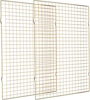 Cooling Rack for Baking, 2-Pack 16x10 Inches Baking Rack, Thick Wire Cookie Rack for Cooking, Roasting, Grilling, Drying, Oven Safe, Fits Half Sheet Pan, Gold