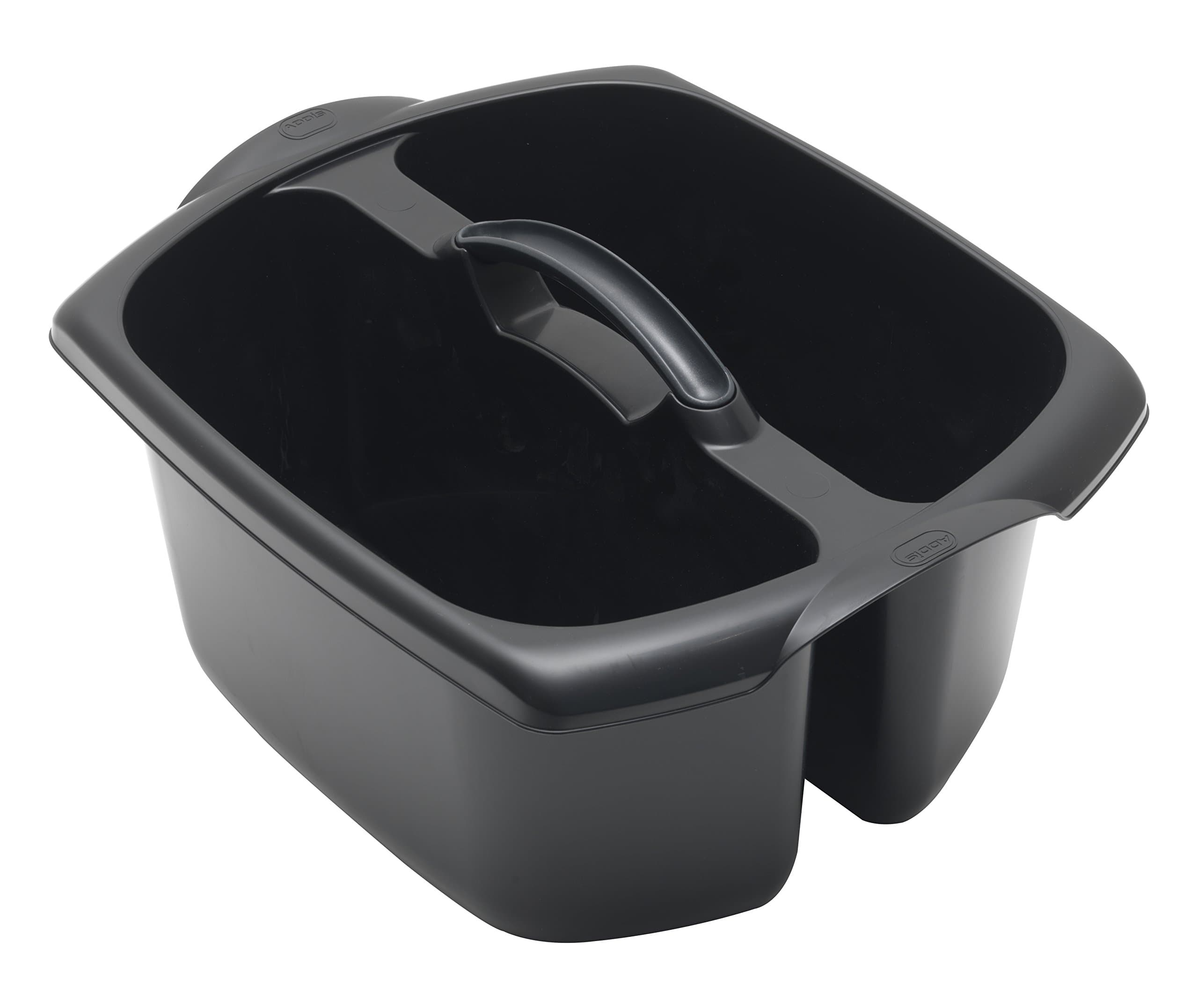 Addis Utility Cleaning Caddy with Twin Compartment and Handle, Black, 32 x 38.5 x 20 cm