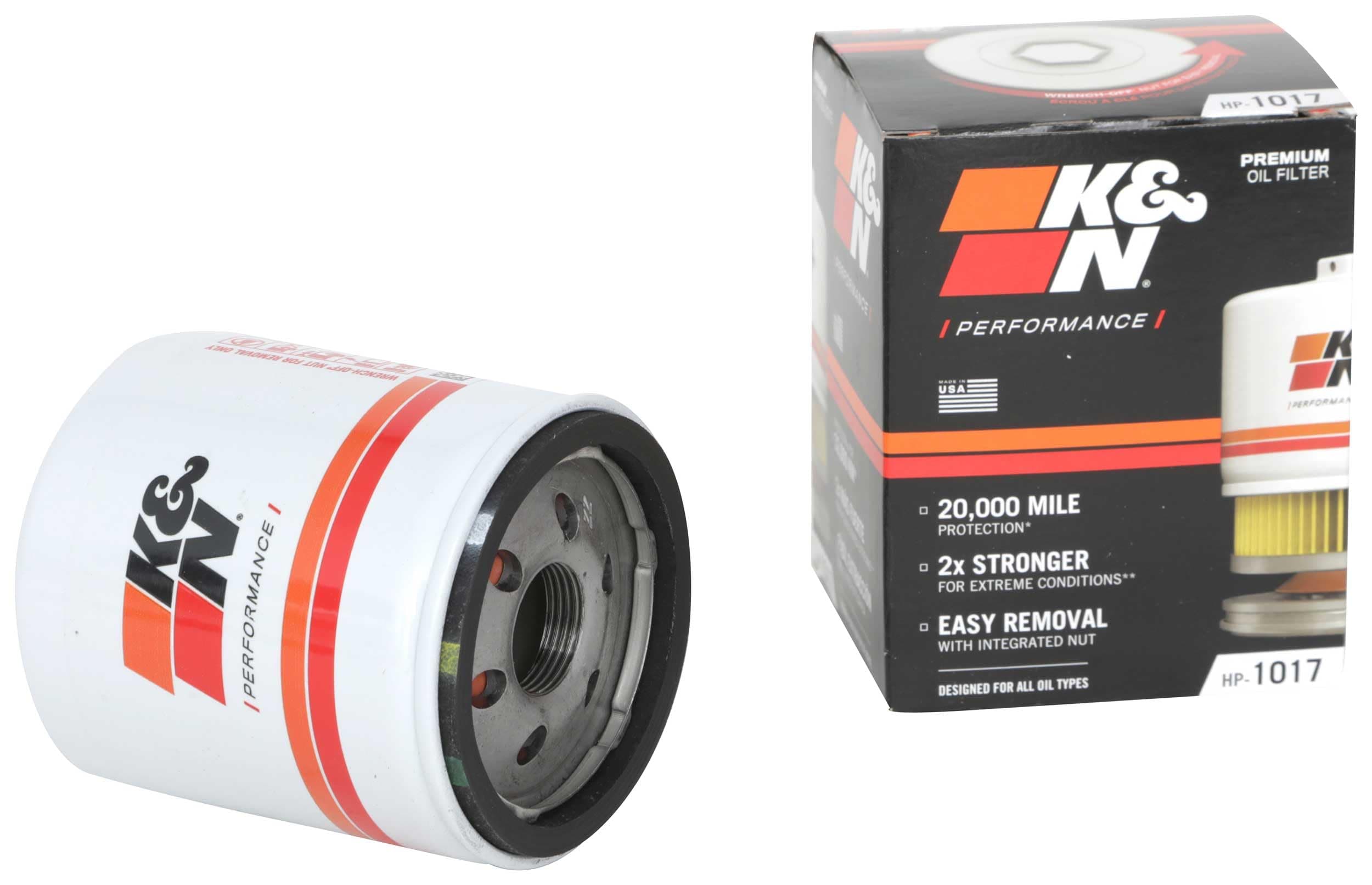 K&N Premium Oil Filter: 20,000 Mile Engine Protection with Wrench Off Nut: Compatible with Select 2006-2022 ALFA ROMEO/BUICK/CHEVROLET/DODGE Vehicle Models (See Description for Select Models),HP-1017