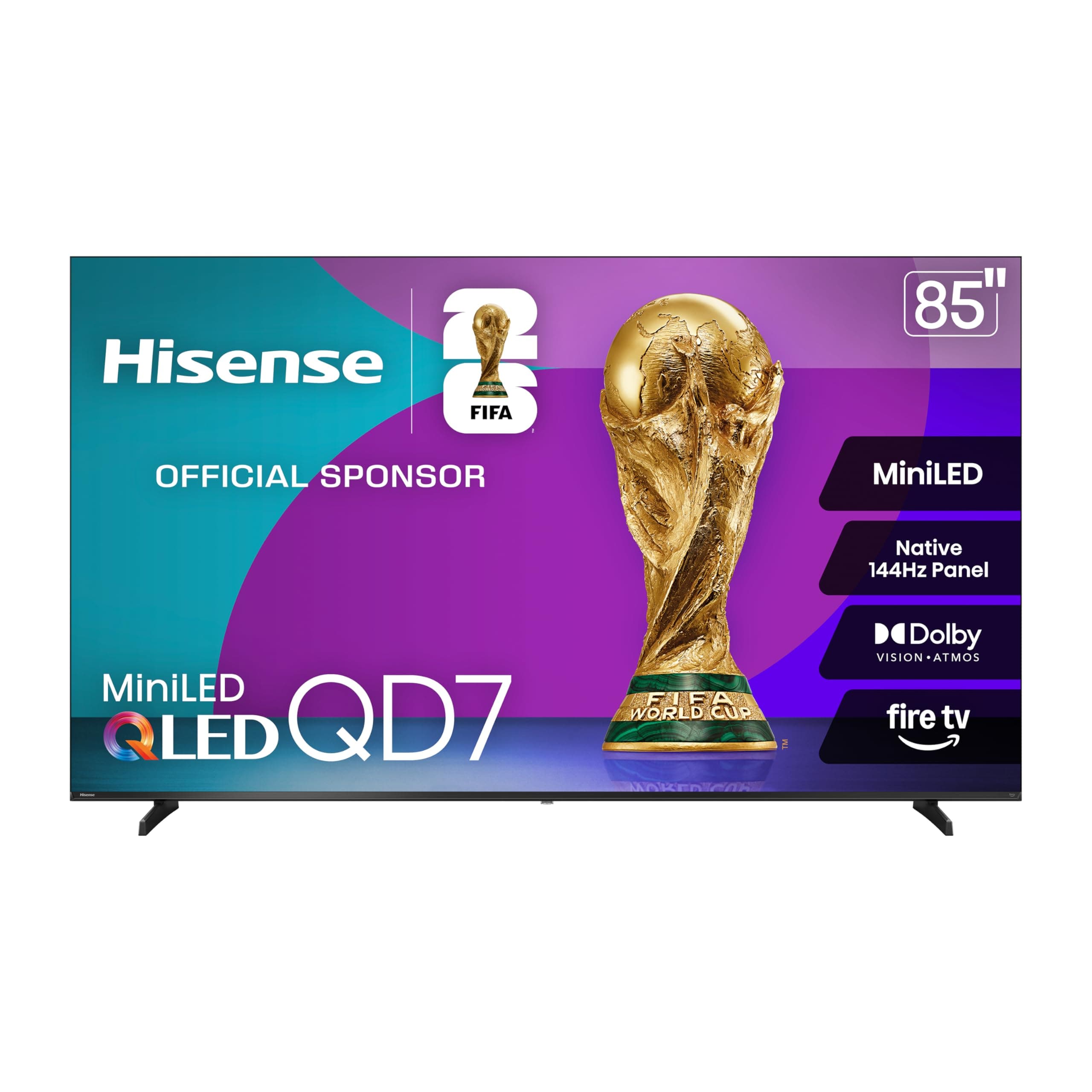 85" Class QD7 Series Mini-LED 4K UHD Smart Fire TV (85QD7QF, 2025 Model) - QLED, Native 144hz, HDR10+, Dolby Vision, Dolby Atmos, Game Mode Pro, ALLM, Alexa Built in with Voice Remote, MEMC