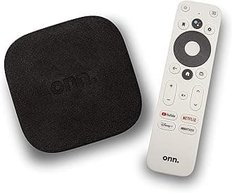 ONNAndroid TV 4K UHD Streaming Device with Voice Remote Control Google Assistant & High Speed HDMI Cable (100026240) Black