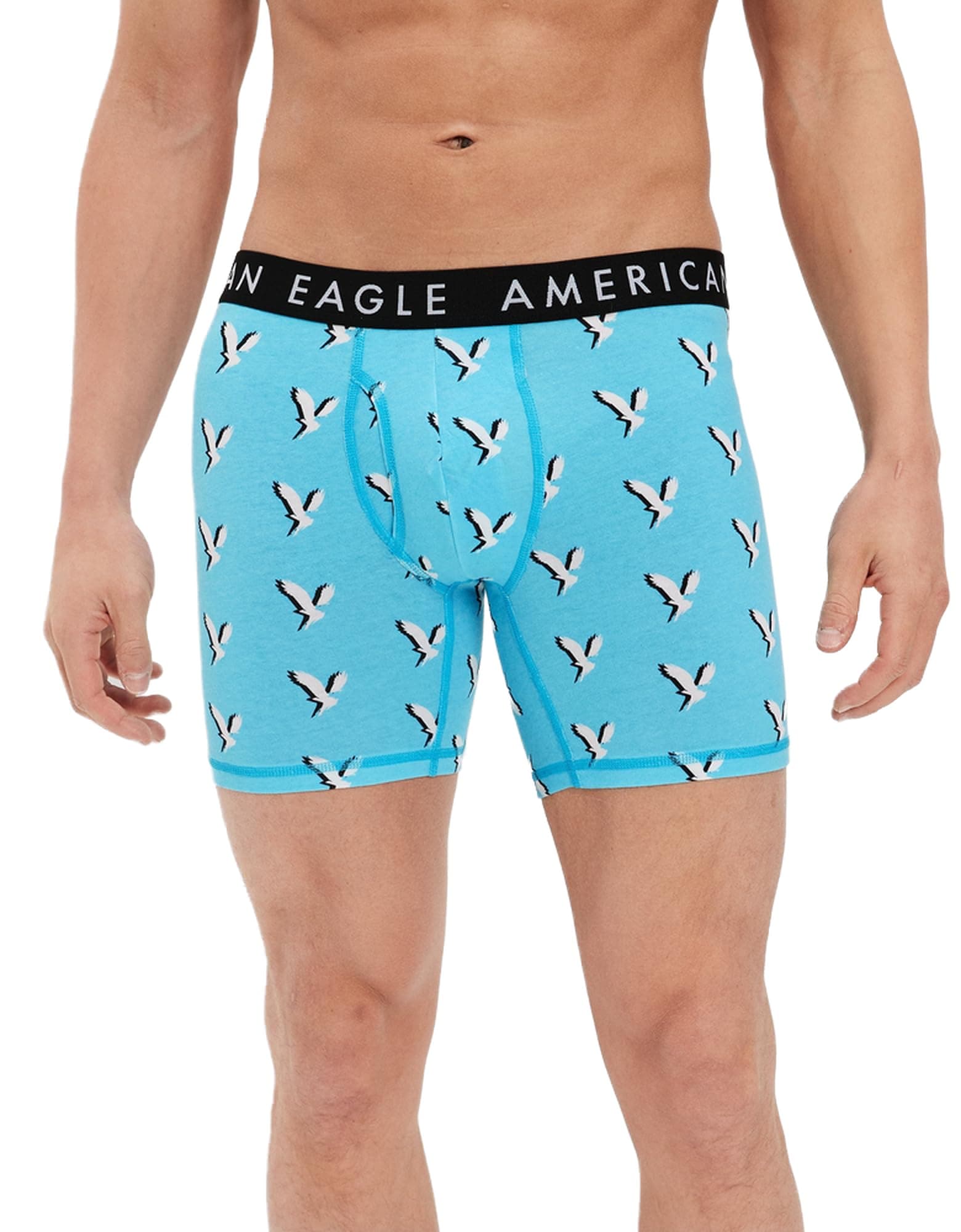 American EagleMens U-0235-1452-401 Aeo Shadow Eagle 6' Classic Boxer Brief Xs Light Blue