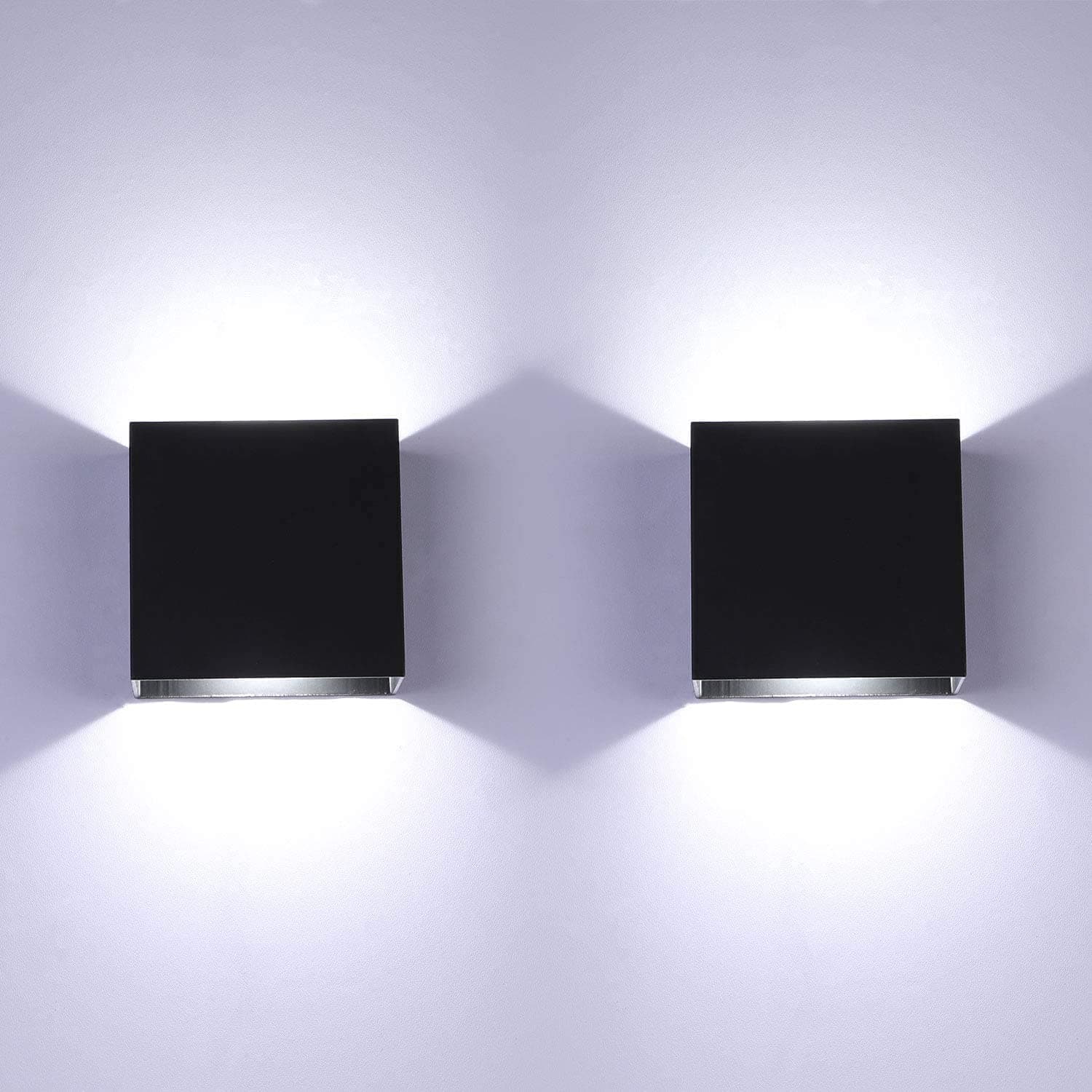 2 Pack LED Wall Sconce Mini 10W Hardwired, Modern Wall Lamp Black Up Down Wall Mount Lights Mini Metal for Living Room Hallway Bedroom Decor, Cool White, O1186TP
