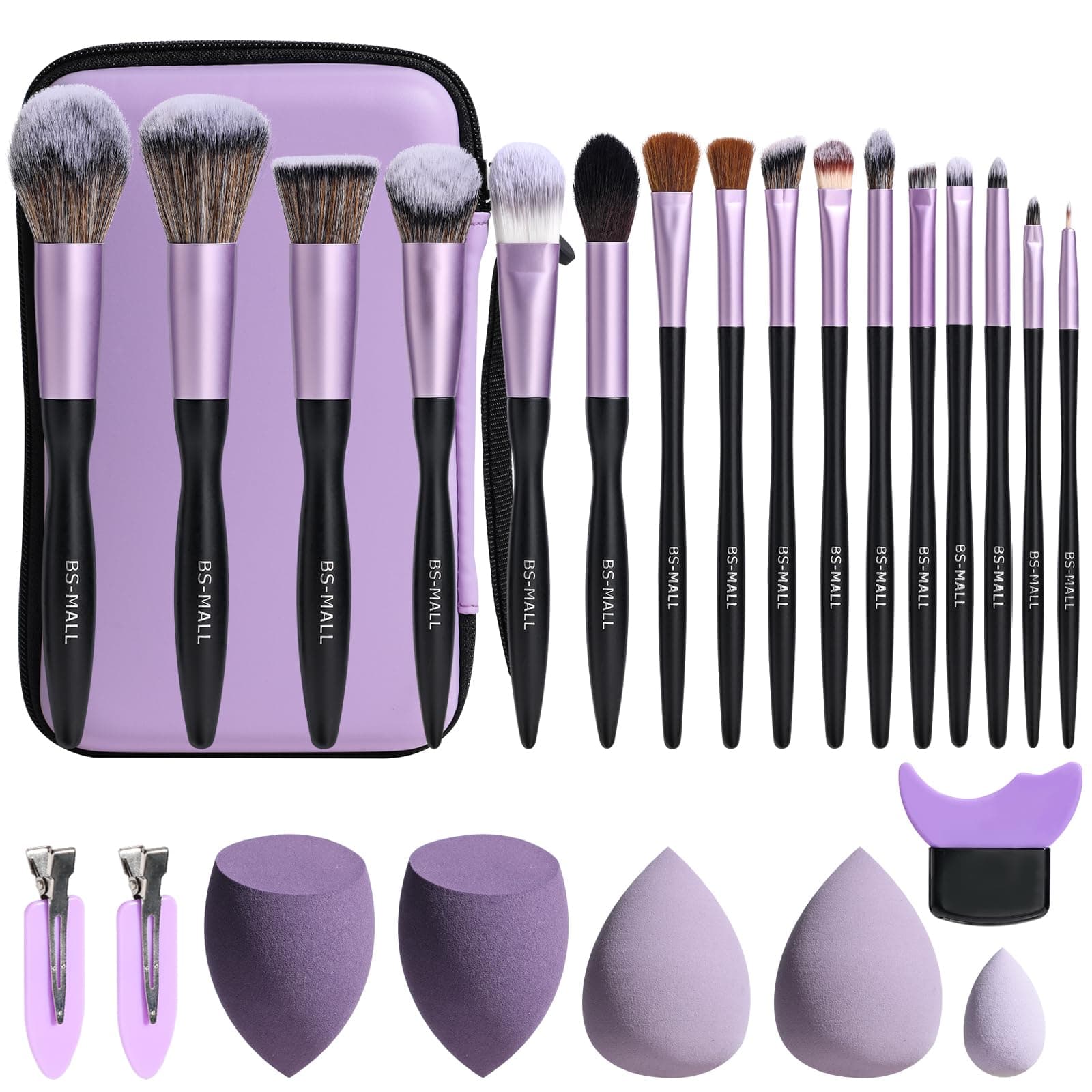 Makeup Brushes 16 pcs Makeup Tools Kit Premium Synthetic Powder Foundation Blush Contour Concealers Lip Brushes with Makeup Sponge & Eyeshadow Applicator Kit