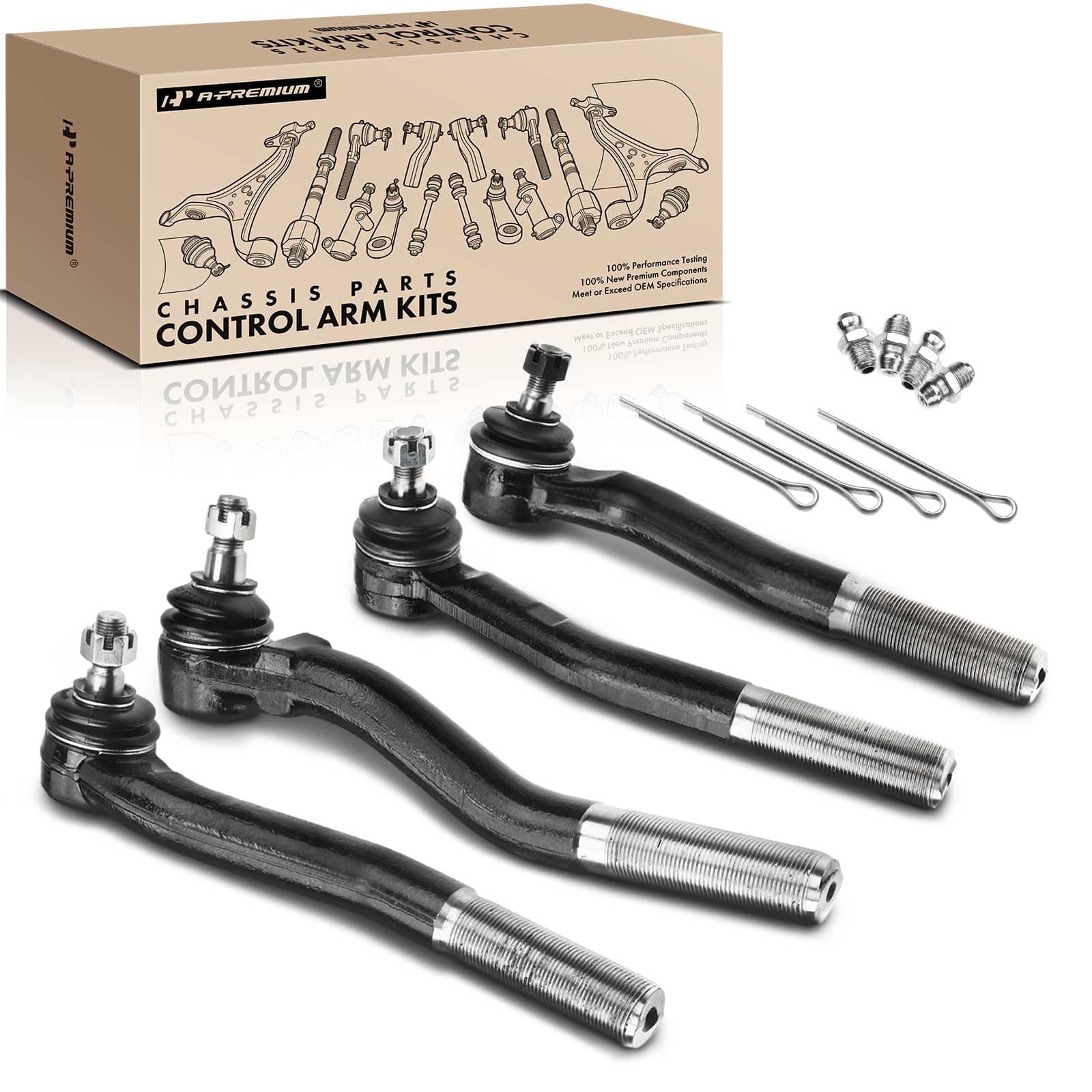 A-Premium 4PCS Lower & Upper Outer Steering Tie Rod End Compatible with Jeep Grand Cherokee 1999-2004 4.0L 4.7L Replace# ES3474 ES3473 ES3475 ES3472