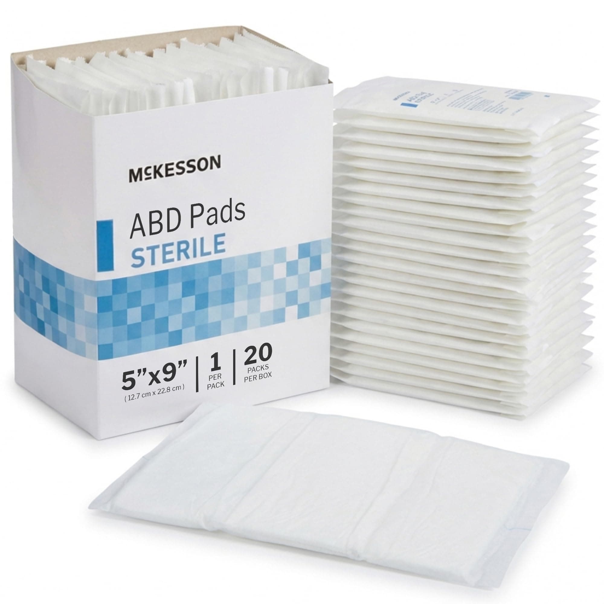 Sterile Abdominal- ABD Pads | 20-Pack, 5 x 9 Inches | Extra Absorbent & Thick, Individually Wrapped Wound Dressing, First AId Pads | Surgical-Grade, Nonstick- for Heavy Leakage, Post Op