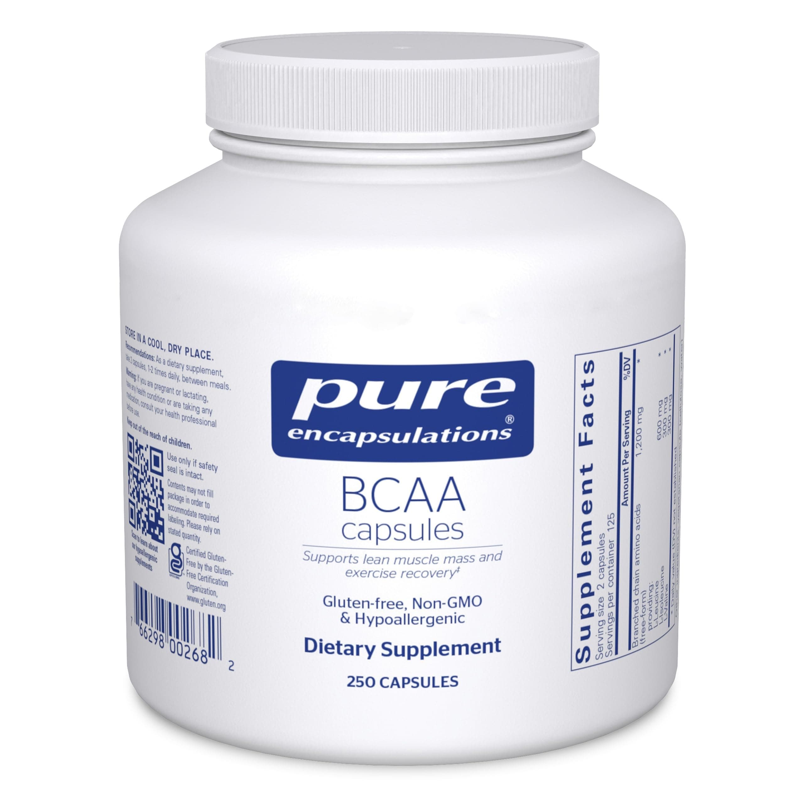 BCAA Capsules | Hypoallergenic Supplement to Support Muscle Function During Exercise* | 250 Capsules