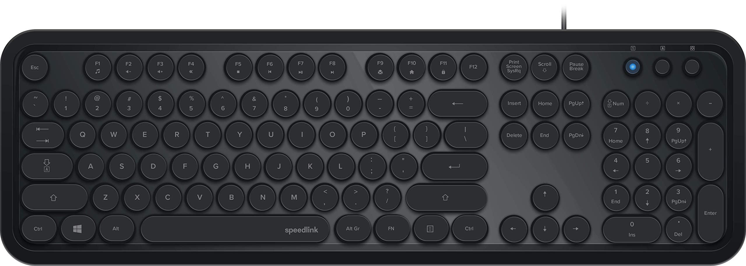 Circle Retro Keyboard, Typewriter Style Keys