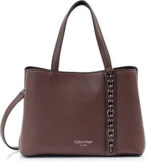 Calvin Klein Adeline Triple Compartment Satchel, Brunette, One Size, Brunette, Free size